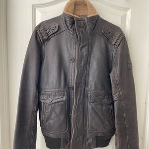 Abercrombie Leather Jacket Size Small in pristine condition.